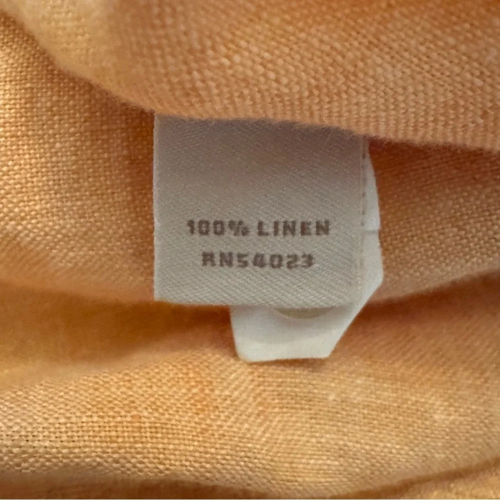 Banana Republic‎ Linen Button Up Shirt Peach Salmon XL Long Sleeve Pocket